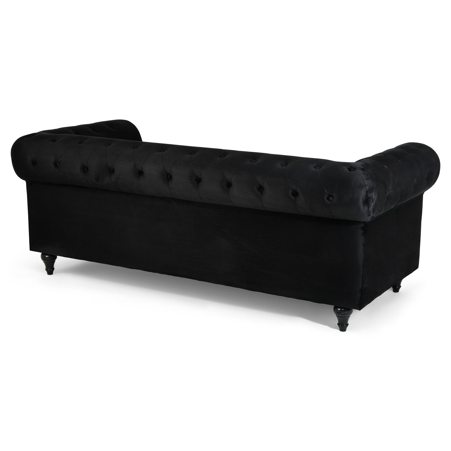 Chesterfield Sofa Suite - Velvet Black - Bargainia.com - 