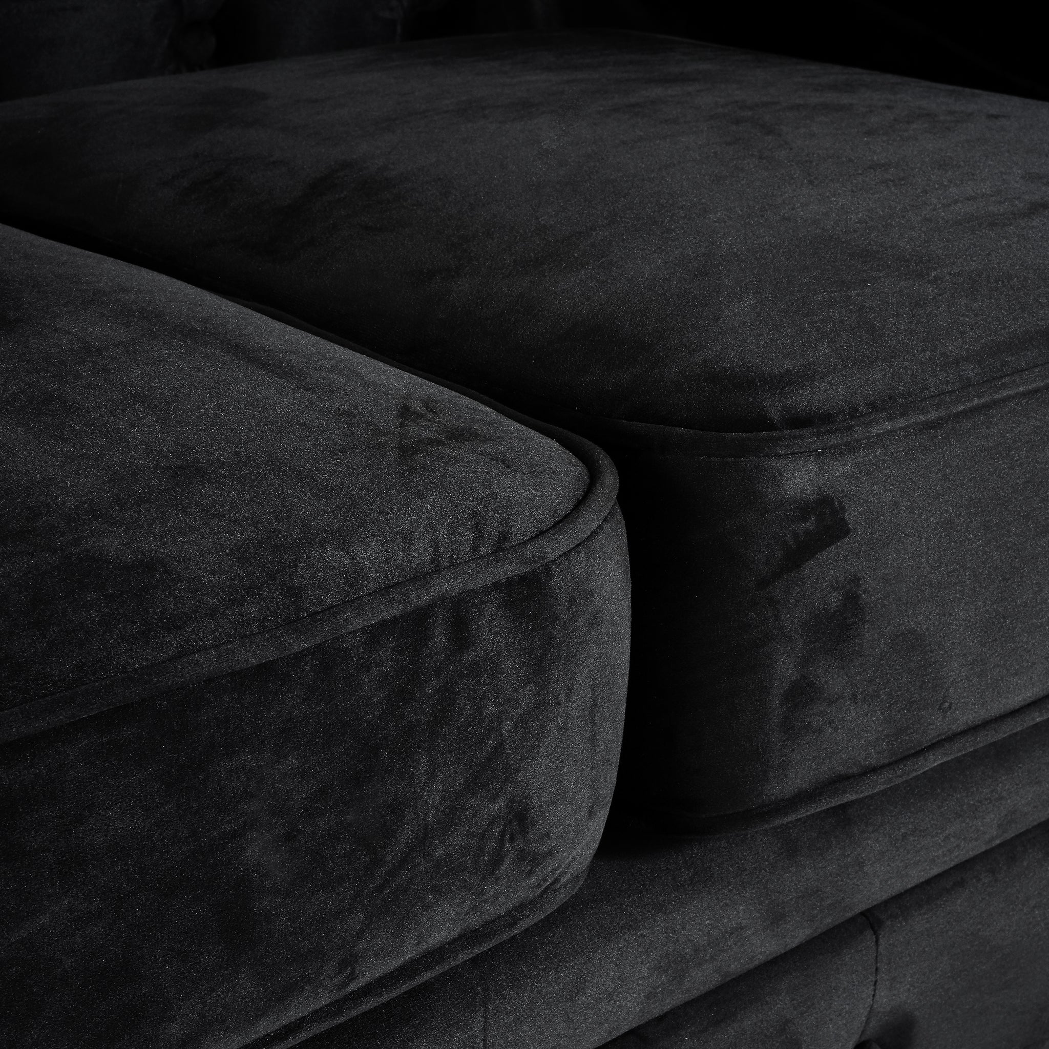 Chesterfield Sofa Suite - Velvet Black Furniture Bargainia