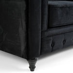 Chesterfield Sofa Suite - Velvet Black - Bargainia.com - 