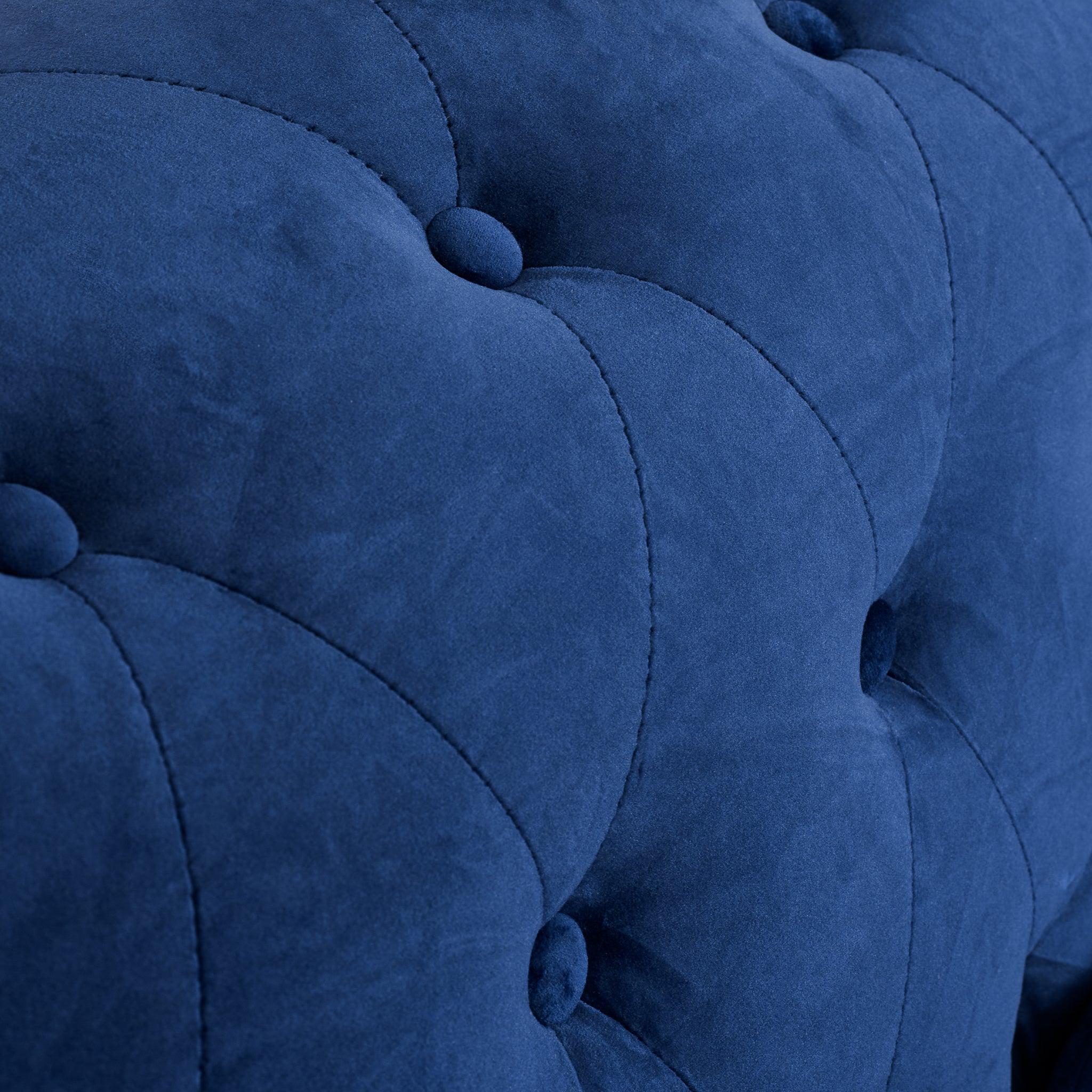 Chesterfield Velvet Armchair - Blue Furniture Bargainia