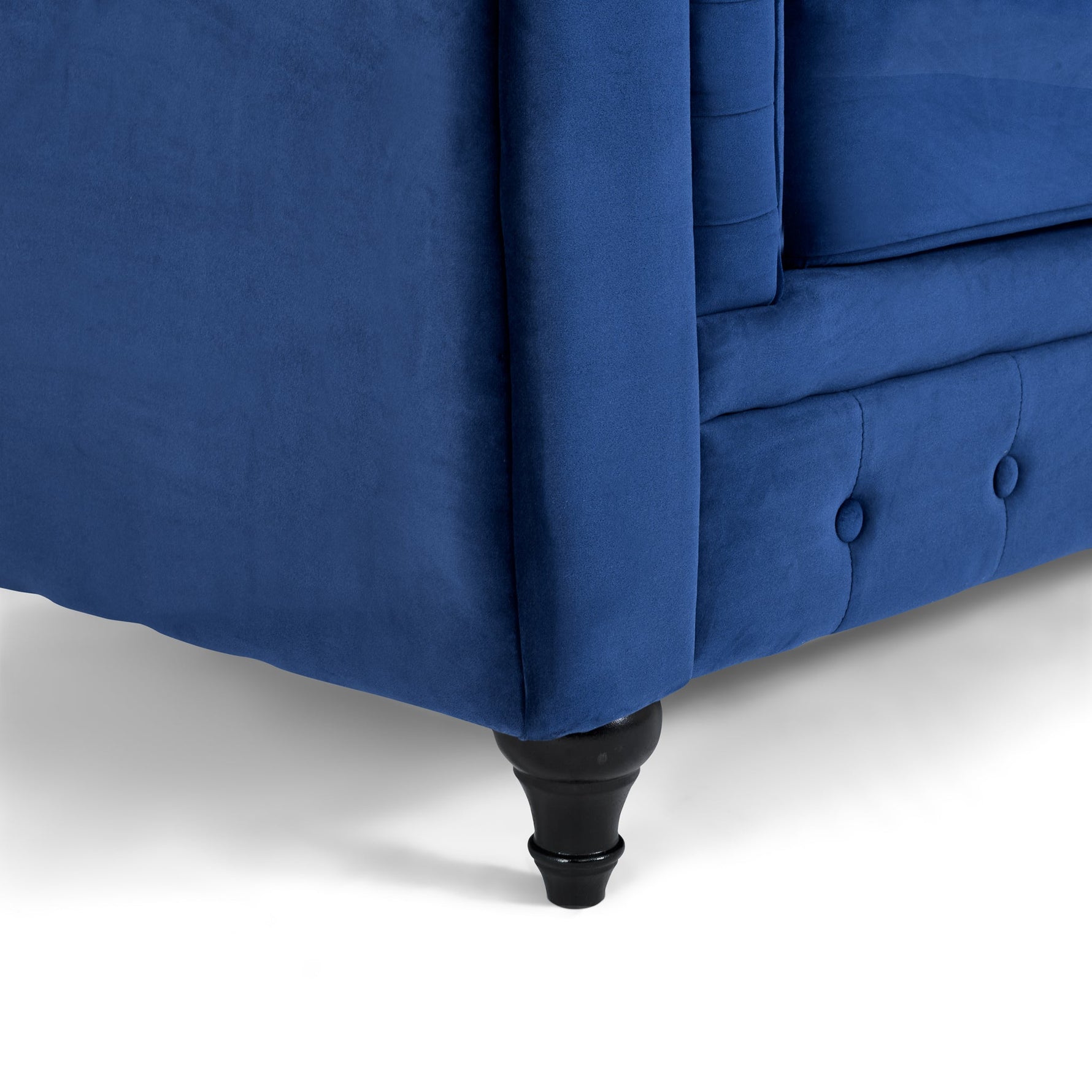 Chesterfield Velvet Arm Chair - Blue - Bargainia.com - 