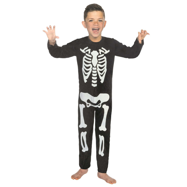 Children's Glow In The Dark Skeleton Halloween Costume - 122/128cm 8715409109347