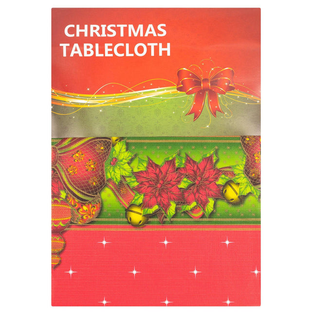 Christmas Table Cloth -  Bow & Baubles 5056150211938 only5pounds-com