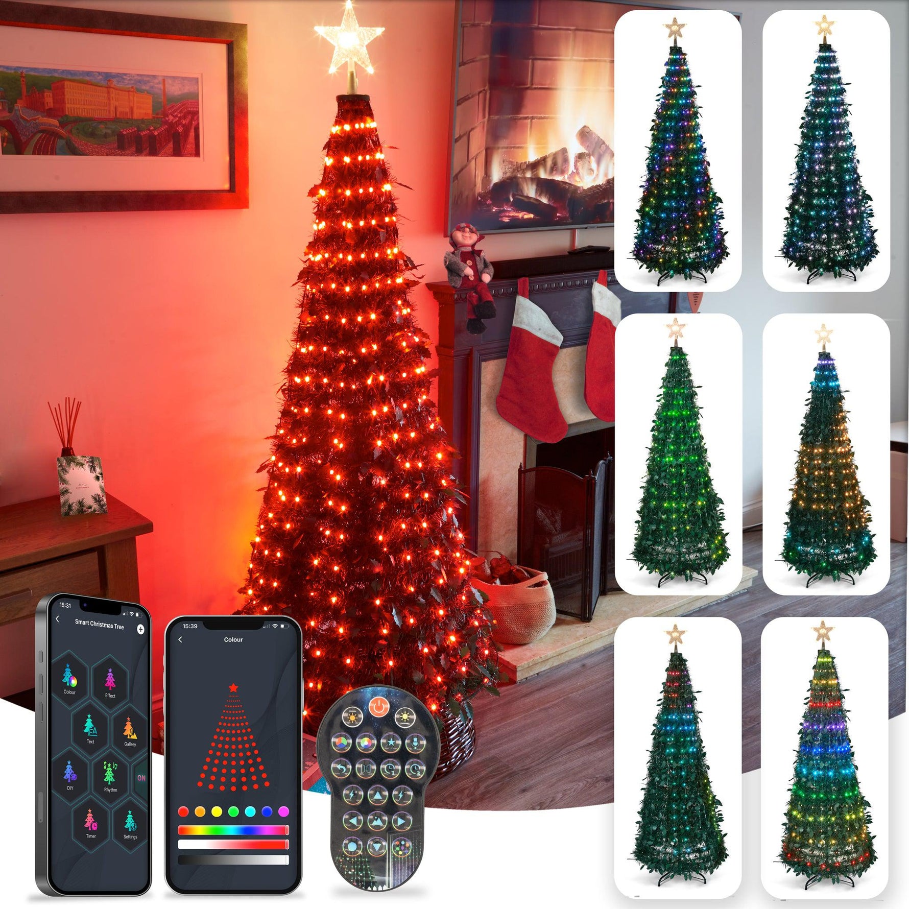6ft Smart LED Pop - Up Christmas Tree: App & Remote Controlled - Bargainia.com - 