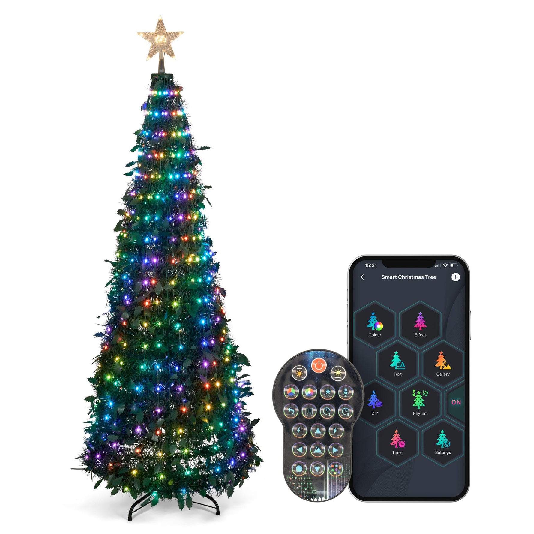 6ft Smart LED Pop - Up Christmas Tree: App & Remote Controlled - Bargainia.com - 
