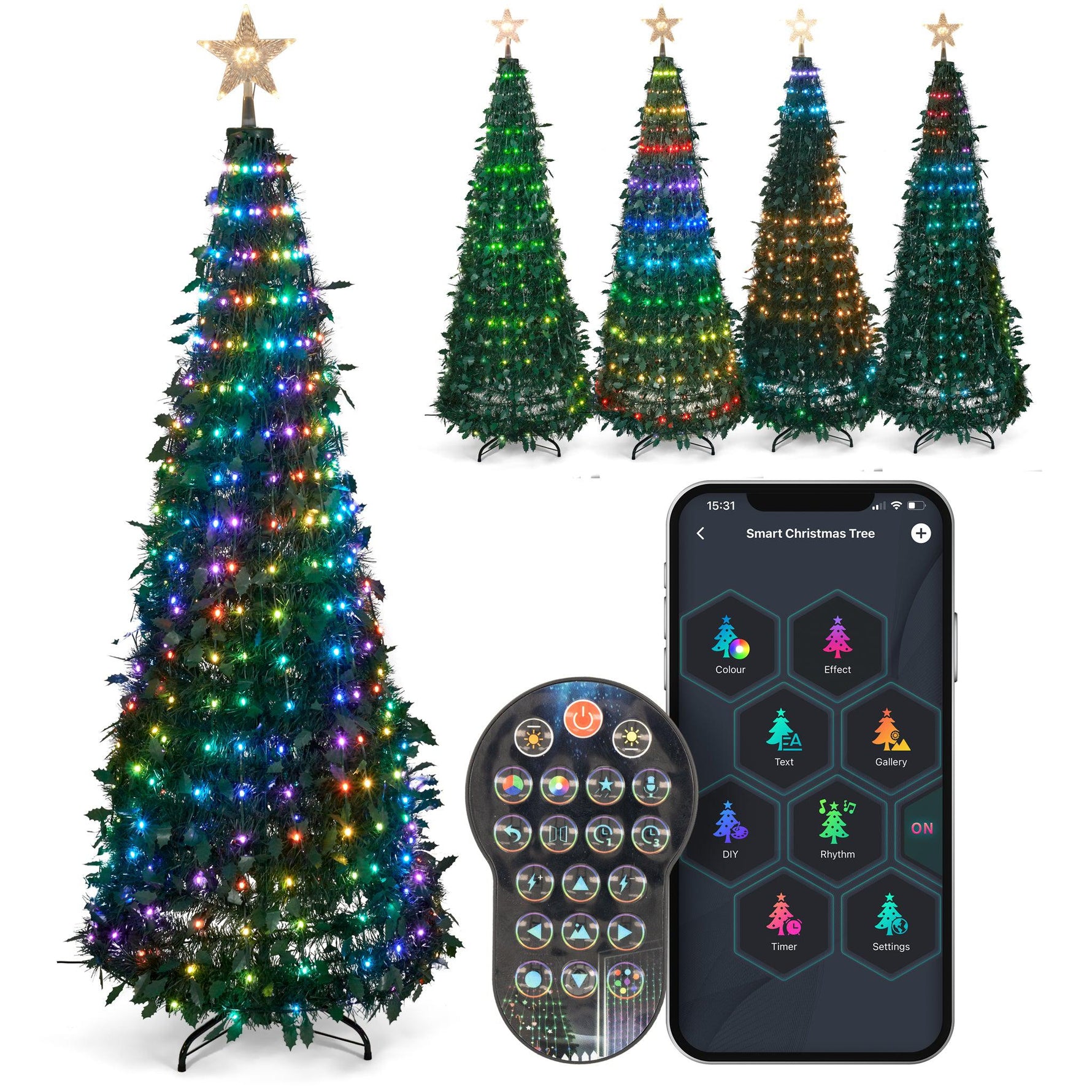 6ft Smart LED Pop - Up Christmas Tree: App & Remote Controlled - Bargainia.com - 