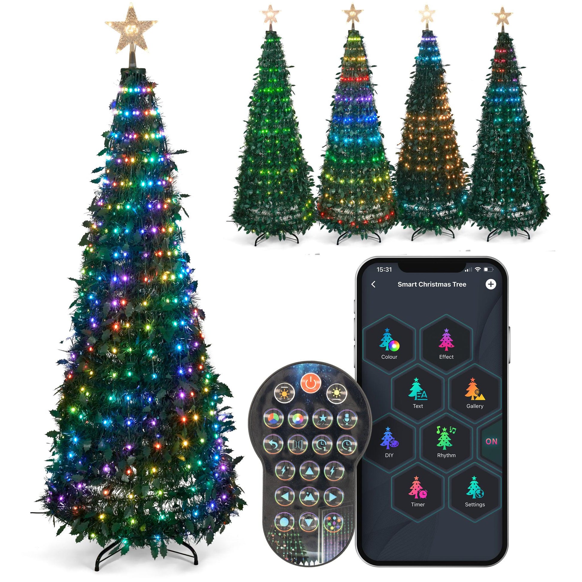 Christmas Tree 6ft Pop Up Smart LED Tree Trees Clearance