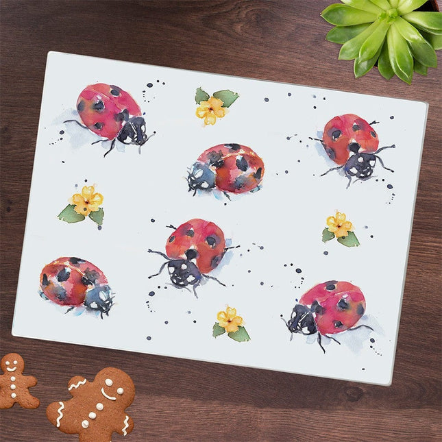 Country Life Tempered Glass Cutting Board - Ladybirds - 40 x 30cm 5010792484013 only5pounds-com