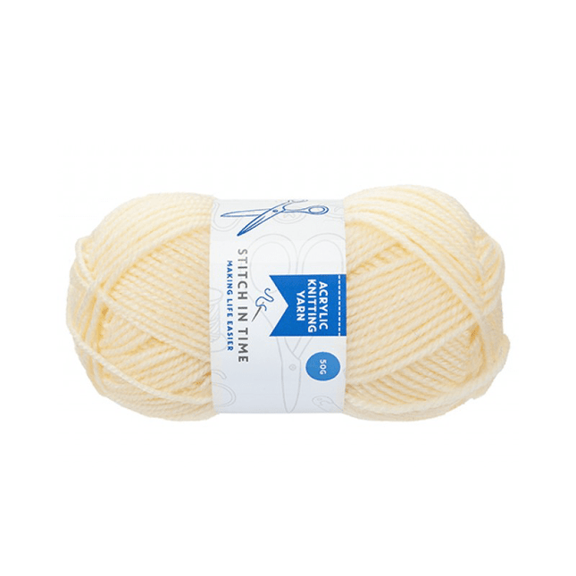 Cream Acrylic Knitting Yarn - 50g-5050565533593-Bargainia.com