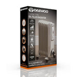 Daewoo 1500W Oil Filled Electric Radiator - White - Bargainia.com - 