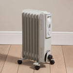 Daewoo 1500W Oil Filled Electric Radiator - White - Bargainia.com - 