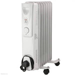 Daewoo 1500W Oil Filled Electric Radiator - White - Bargainia.com - 