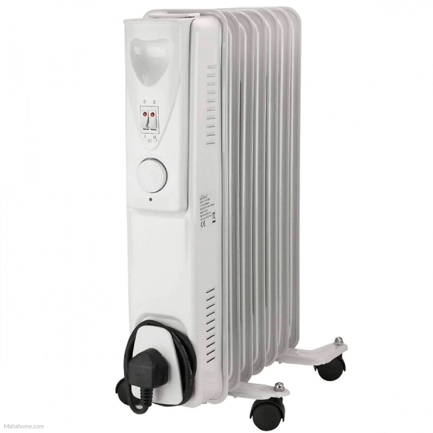 Daewoo 1500W Oil Filled Electric Radiator - White - Bargainia.com - 