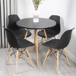 Davos Round Dining Table Black 80cm - Bargainia.com - 