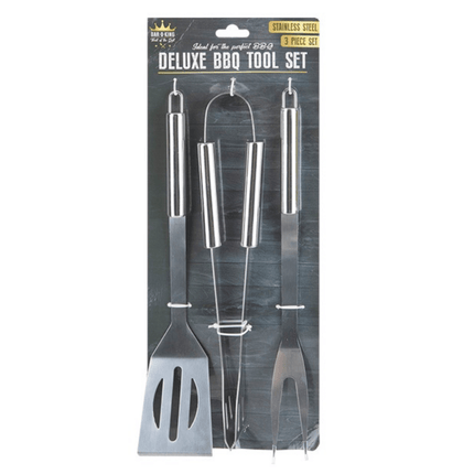Deluxe Stainless Steel BBQ Tool Set - 3 Pcs 5050565310767 only5pounds-com