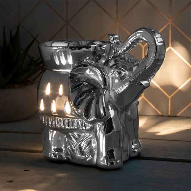 Desire Aroma Silver Elephant Electric Burner Oil Warmer - 18 x 10cm 5010792469973 only5pounds-com