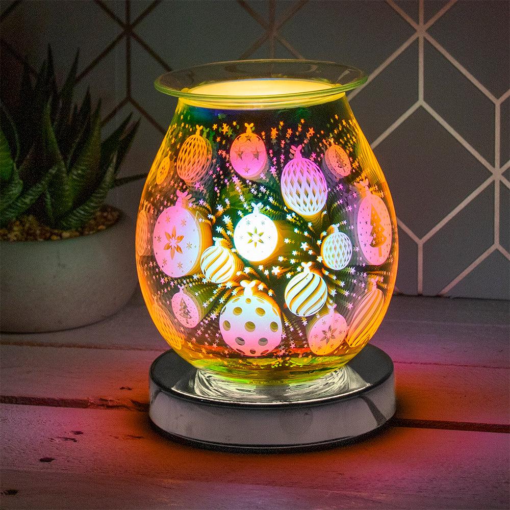 Desire Aroma Touch Lamp 3D Bauble Pattern Silver - Bargainia.com - 