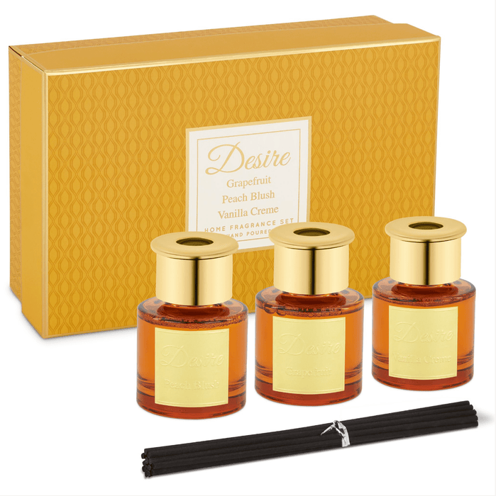 Desire Grapefruit - Peach Blush - Vanilla Creme Reed Diffusers - Set of 3 5010792454252 only5pounds-com