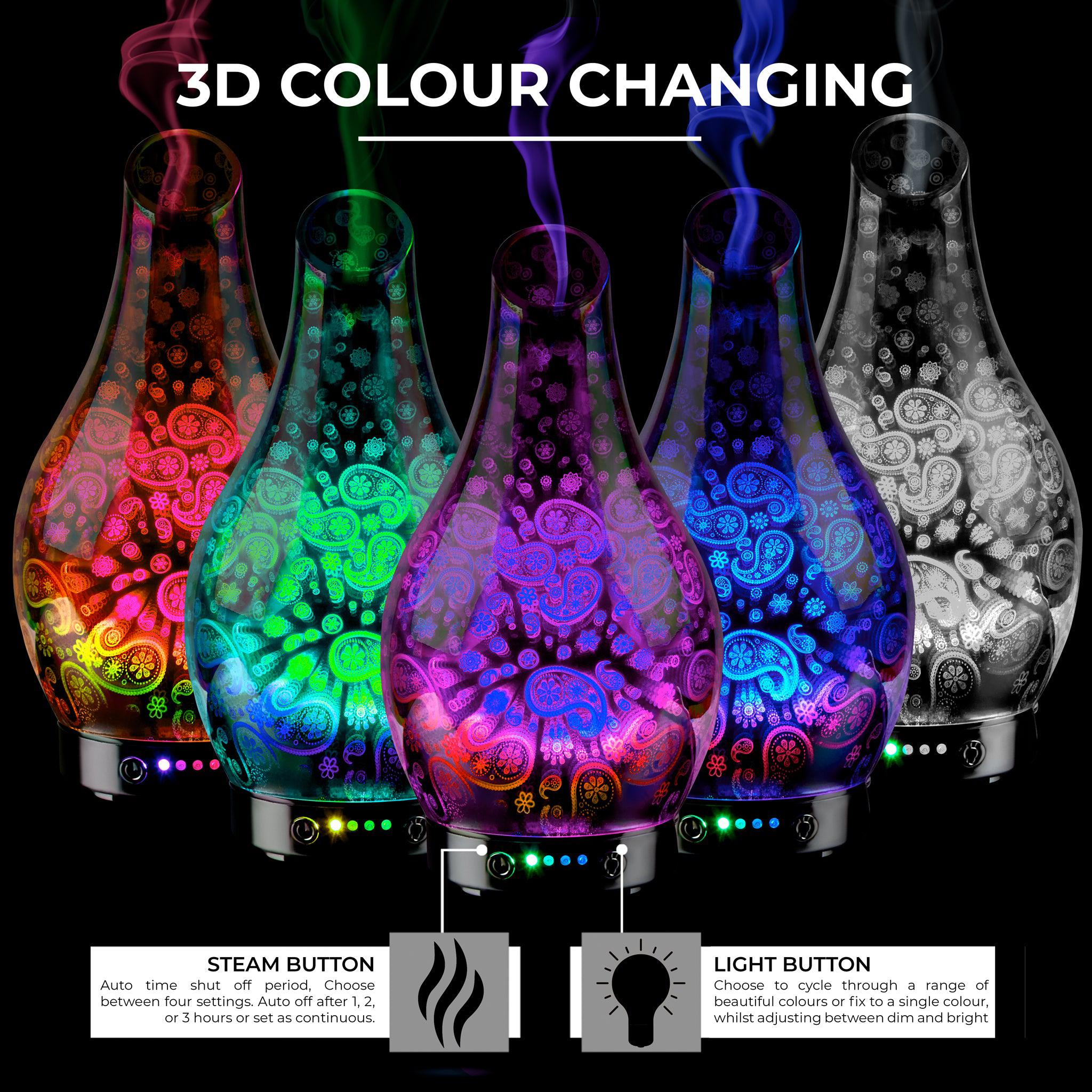 Desire Paisley Colour Changing Oil Diffuser Aroma Humidifier - Bargainia.com - 5010792469690 - LP46969