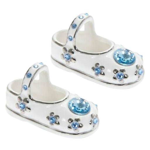 Diamante Baby Booties Keepsake Ornament - Blue 5010792441382 only5pounds-com