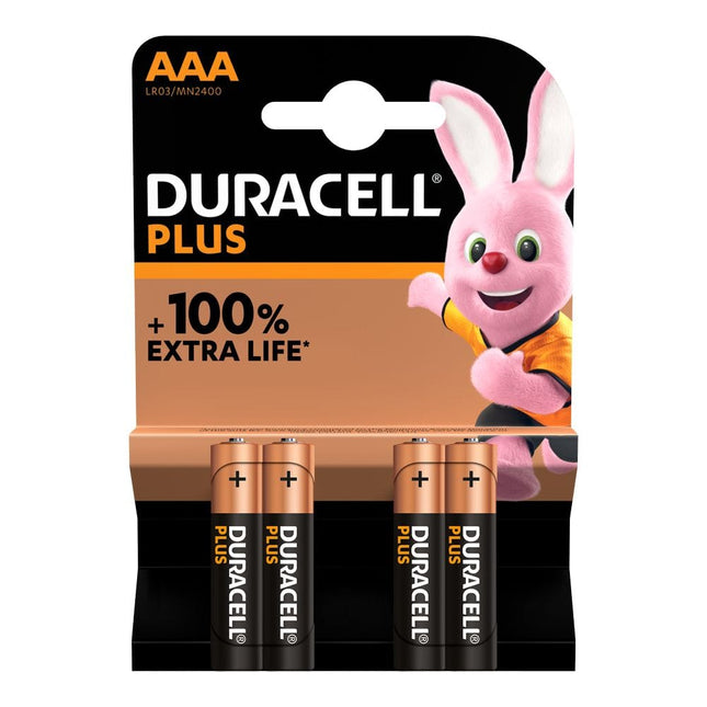 Duracell AAA Plus 100% Power - 4 Pack 5000394141117
