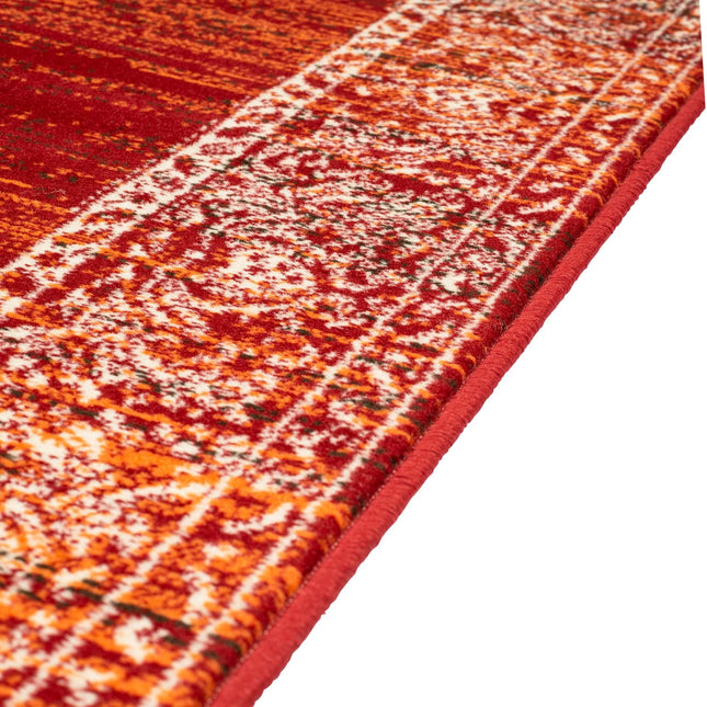 Red Contemporary Faded Oriental Motifs Rug - Texas - Bargainia.com