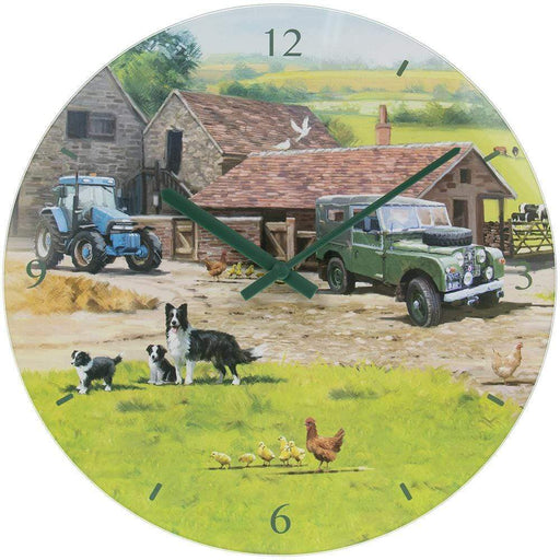 Farmyard Glass Clock - 30cm-5010792447452-Bargainia.com