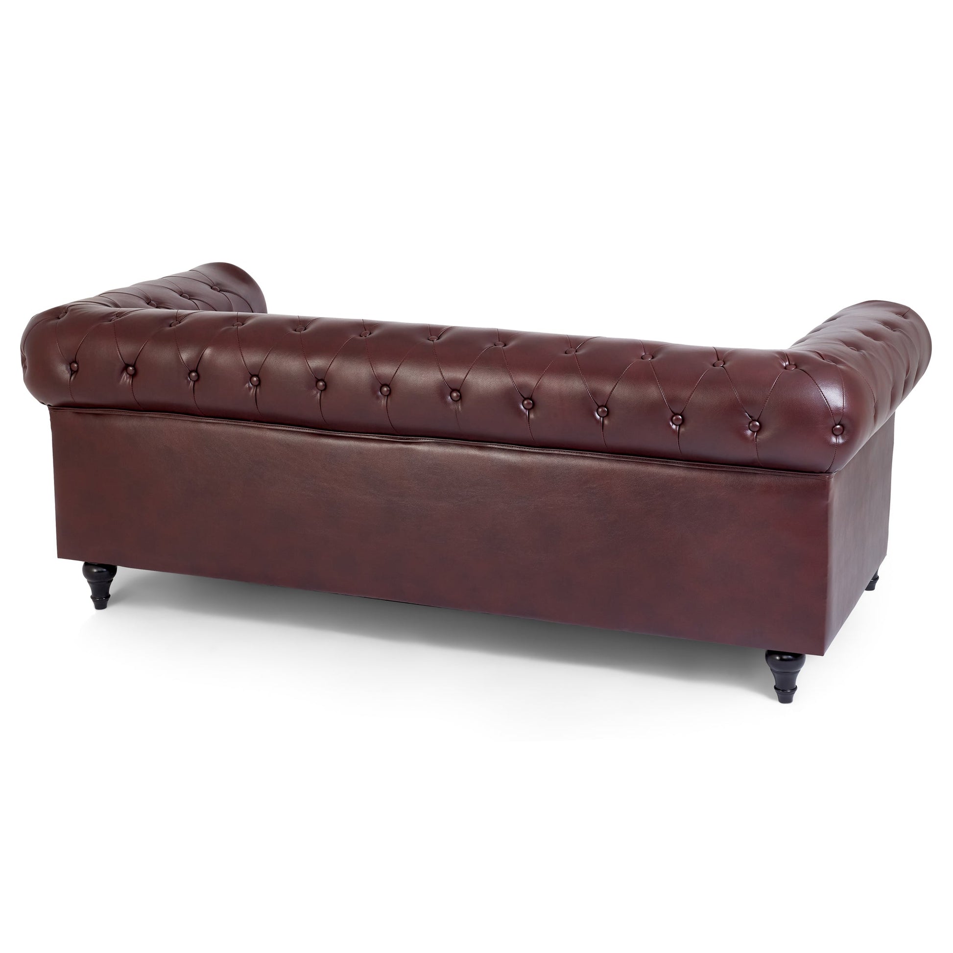 Faux Leather Chesterfield Sofa Suite - Brown Furniture Bargainia