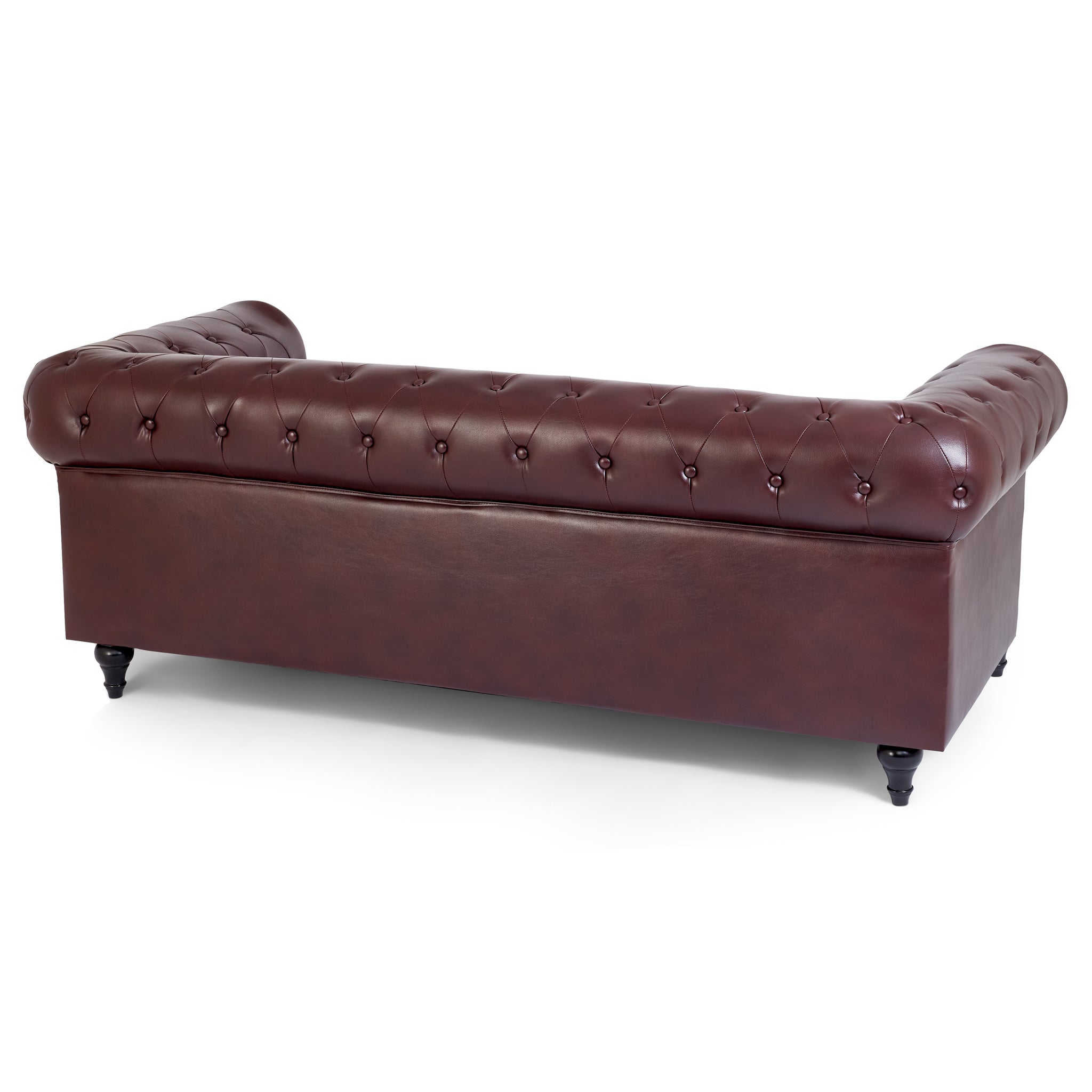Faux Leather Chesterfield Sofa Suite - Brown Furniture Bargainia