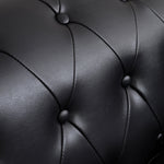 Faux Leather Chesterfield Two Seater Sofa - Black - Bargainia.com - 