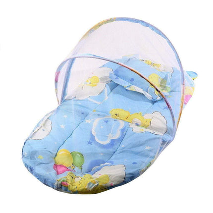 Fly & Mosquito Protection Pop Up Padded Baby Bed - Blue-5056150244905-Bargainia.com