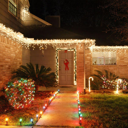 Battery Operated String Lights - 240 LED Icicle Bulbs - Warm White-5056150236528-Bargainia.com