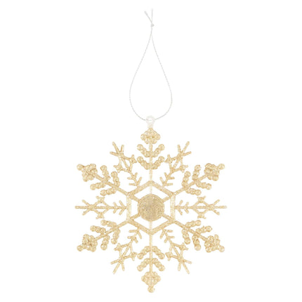 Gold Decorative Snowflakes - Set of 6-4042026055653-Bargainia.com