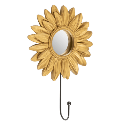 Gold Sunflower Mirror With Hook - 21 cm 8718658351345 only5pounds-com