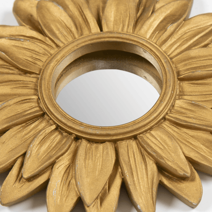 Gold Sunflower Mirror With Hook - 21 cm 8718658351345 only5pounds-com