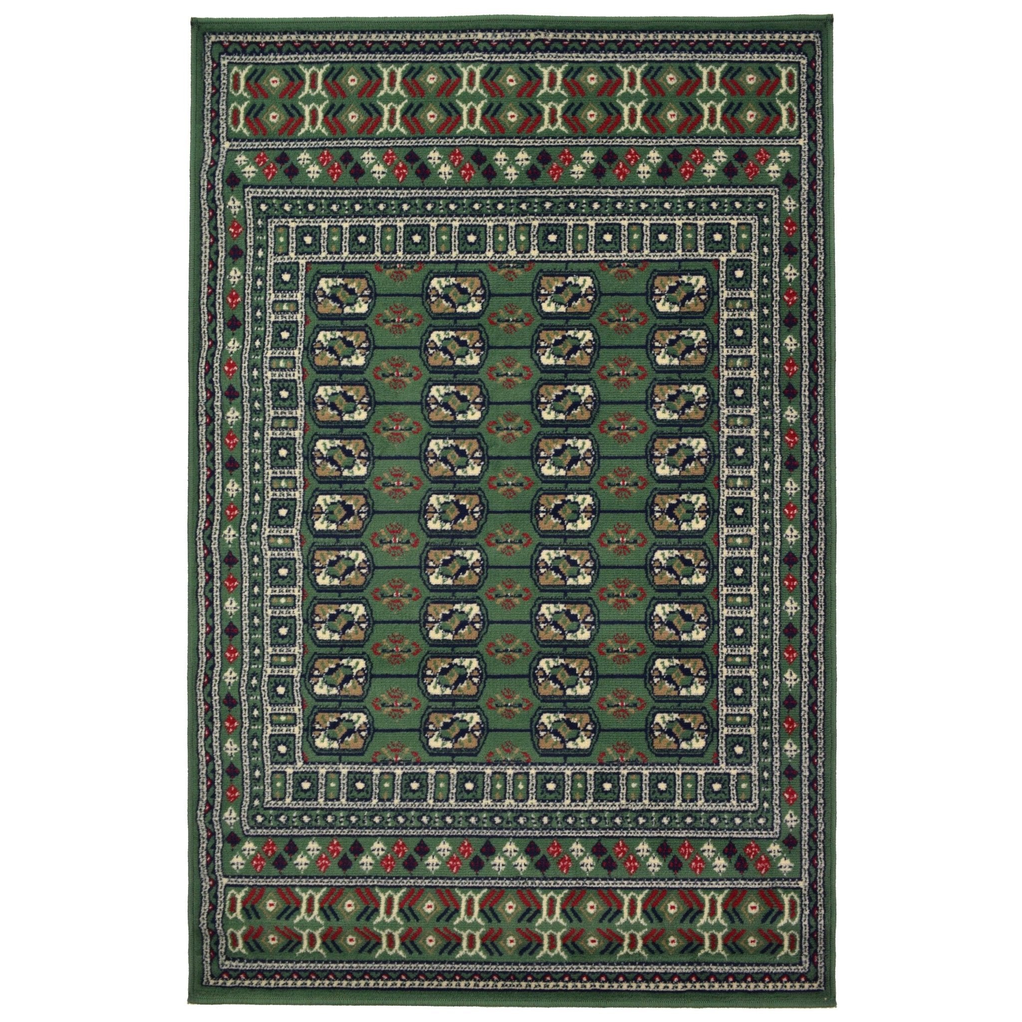 Green Traditional Bokhara Rug - Texas - Bargainia.com - 