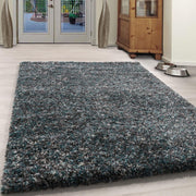 Grey & Blue Blend Shaggy Rug - Enjoy Rugs Rug Masters