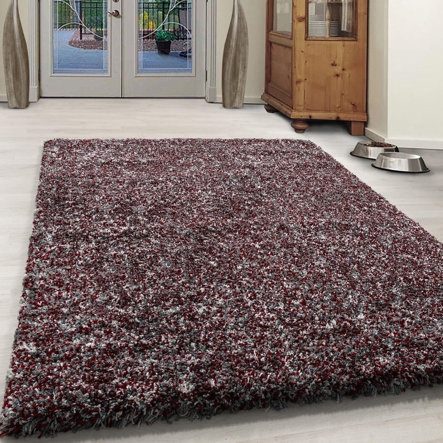 Grey & Red Blend Shaggy Rug - Enjoy - Bargainia.com - 
