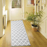 Hard Wearing Hessian Backed Stair Runner Kitchen Mat - Texas Grey Trellis - Bargainia.com - 5056150272038 - RNR-TXS-1799-HS22-04FT