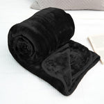 Hibernate Cosy Collection Soft Faux Mink Throw Thick Luxury Blanket - Black - Bargainia.com - 