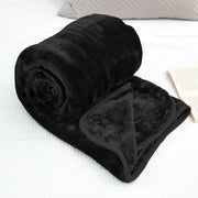 Hibernate Cosy Collection Soft Faux Mink Throw Thick Luxury Blanket - Black Blankets Clearance