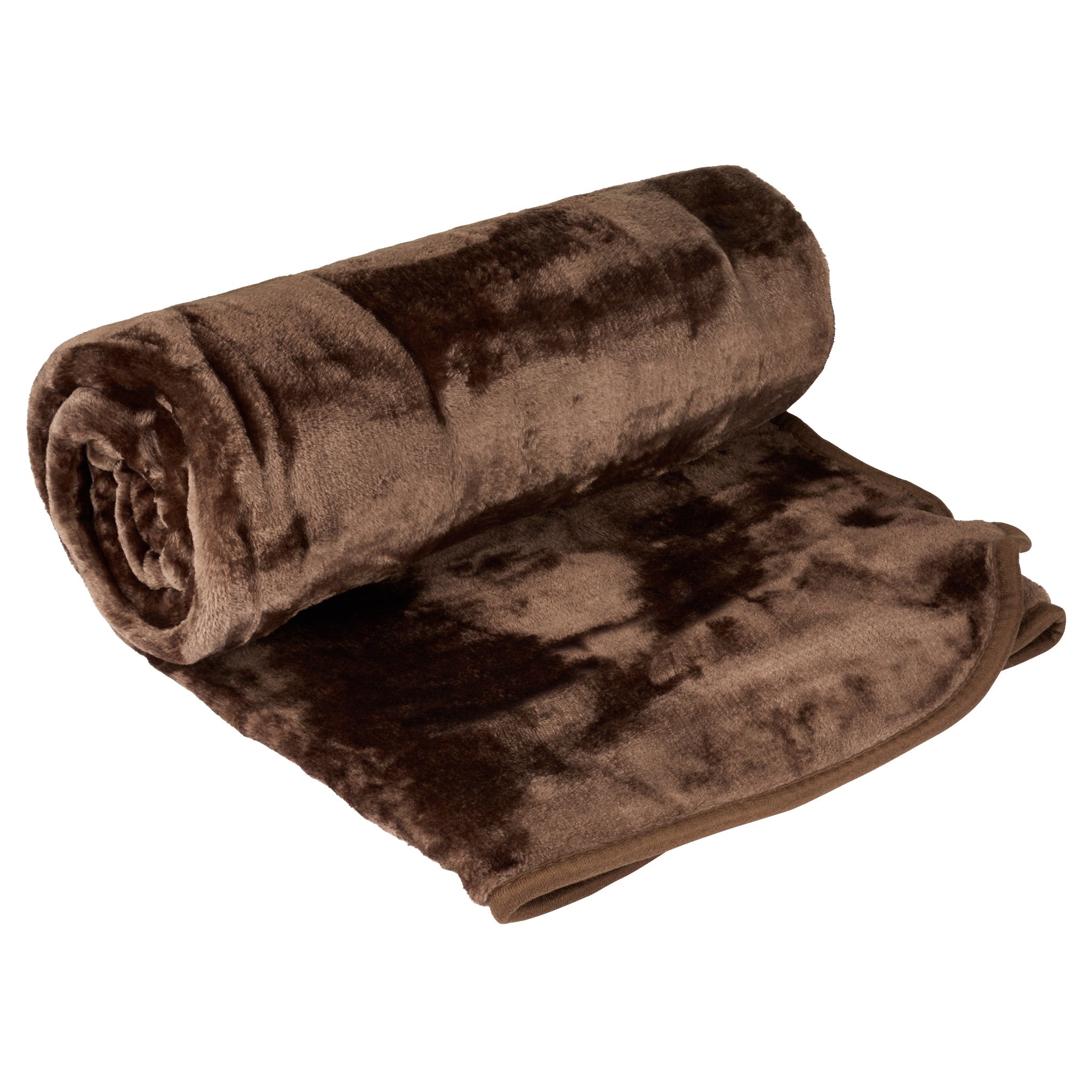 Hibernate Cosy Collection Soft Faux Mink Throw Thick Luxury Blanket - Dark Brown Blankets Clearance