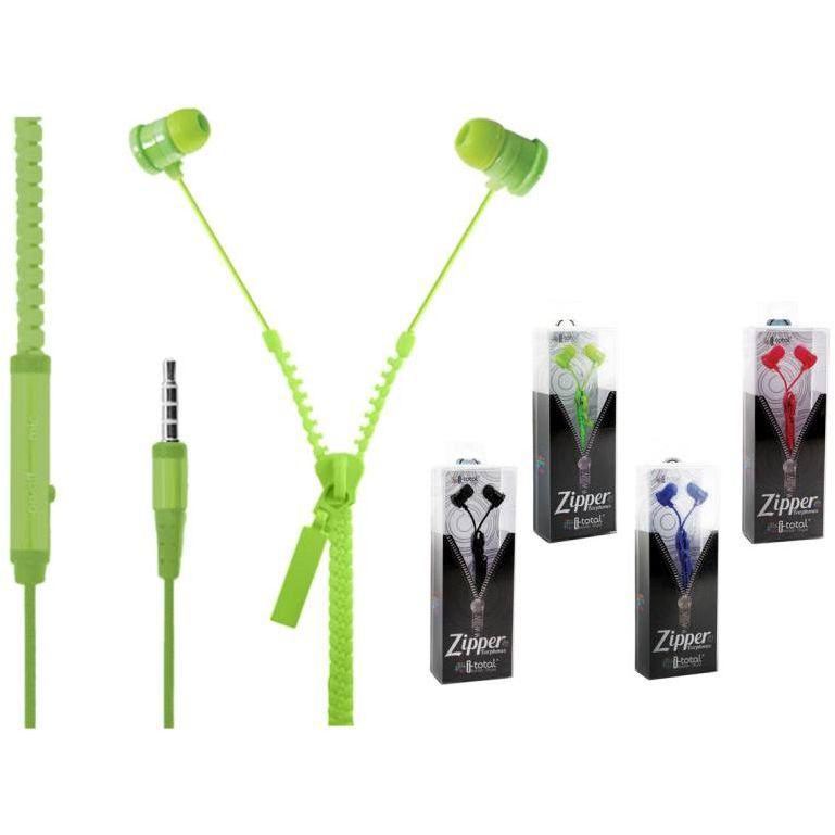 I - Total Zipper Earphones - Assorted - Bargainia.com - 8056518551482 - CM2347-BL