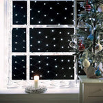 Indoor/Outdoor 8 Function LED Window Net Lights with Green Cable (360 Lights - 1.2M x 3.5M) - White Lights - Bargainia.com - 