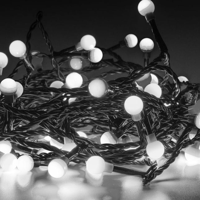 Battery Operated String Lights - 100 LED Berry Bulbs - Cool White-5056150236689-Bargainia.com