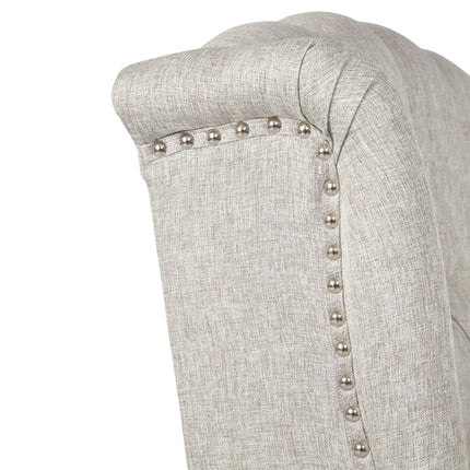 Cream Fabric Recliner Armchair Buttoned Sides