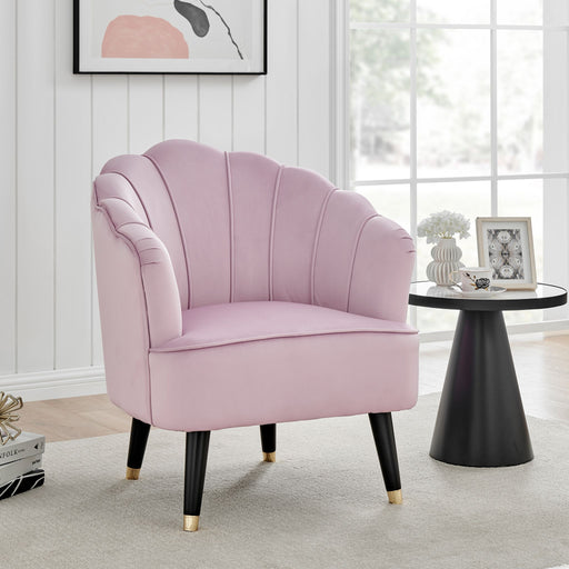 Rose Pink Velvet Shell Tub Chair