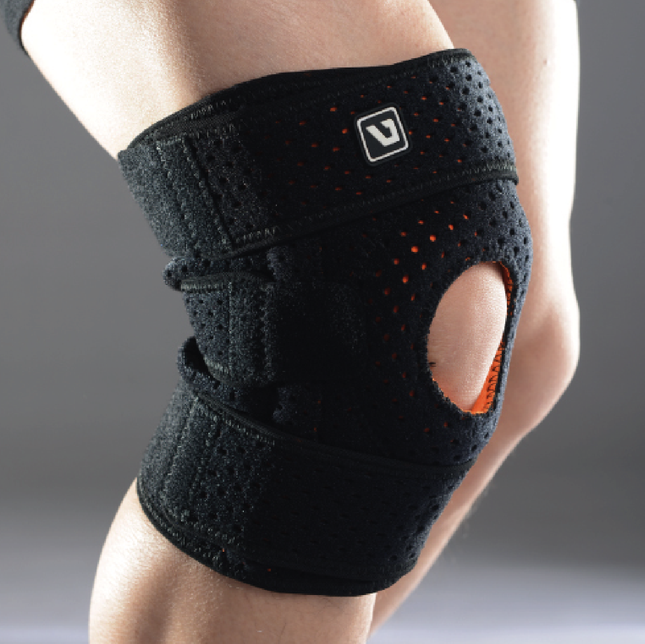 Black Adjustable Open Knee Support | Liveup Sports-6951376182125-Bargainia.com