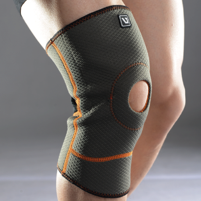 Grey Open Knee Compression Support | S/M | Liveup Sports-6951376182163-Bargainia.com