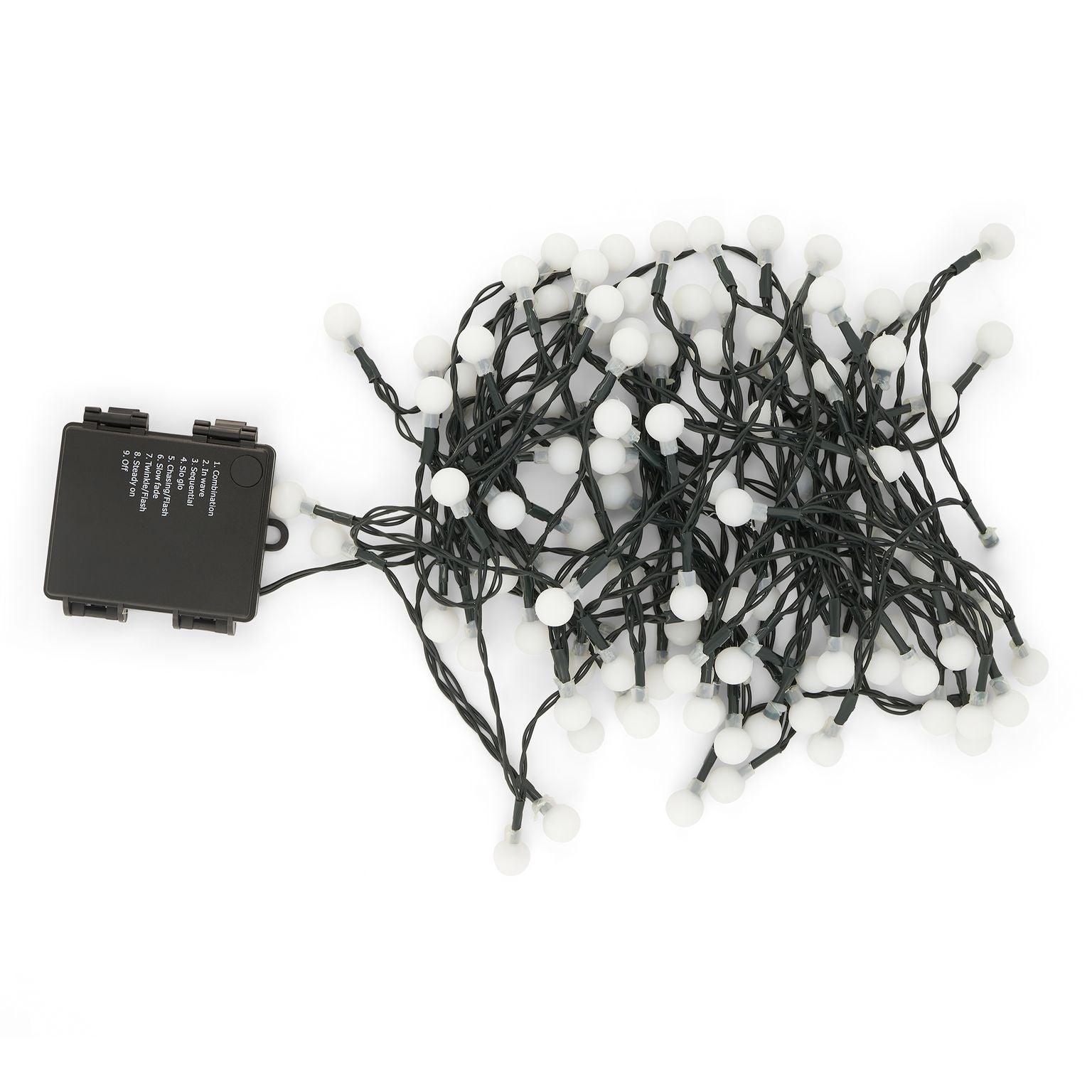 LED Berry Bulbs Battery Operated 8 Function (100 Lights) - White Lights Lighting Bargainia